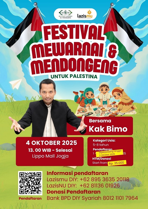  LAZISNU dan  LAZISMU DIY Gelar Festival Mewarnai dan Dongeng   untuk Anak dan Donasi Palestina